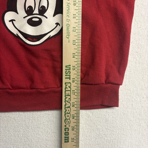 Disney Vintage Crewneck Kids 10-12 Red Fleece Graphic Pullover - Picture 7 of 7